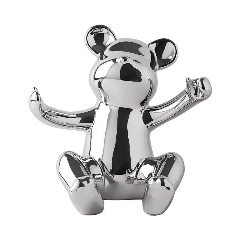 Luxury Bear Sculpture Wine Rack Modern Home Decor Ornament for Living Room Wine Cabinet TV Stand Perfect Holiday Gift