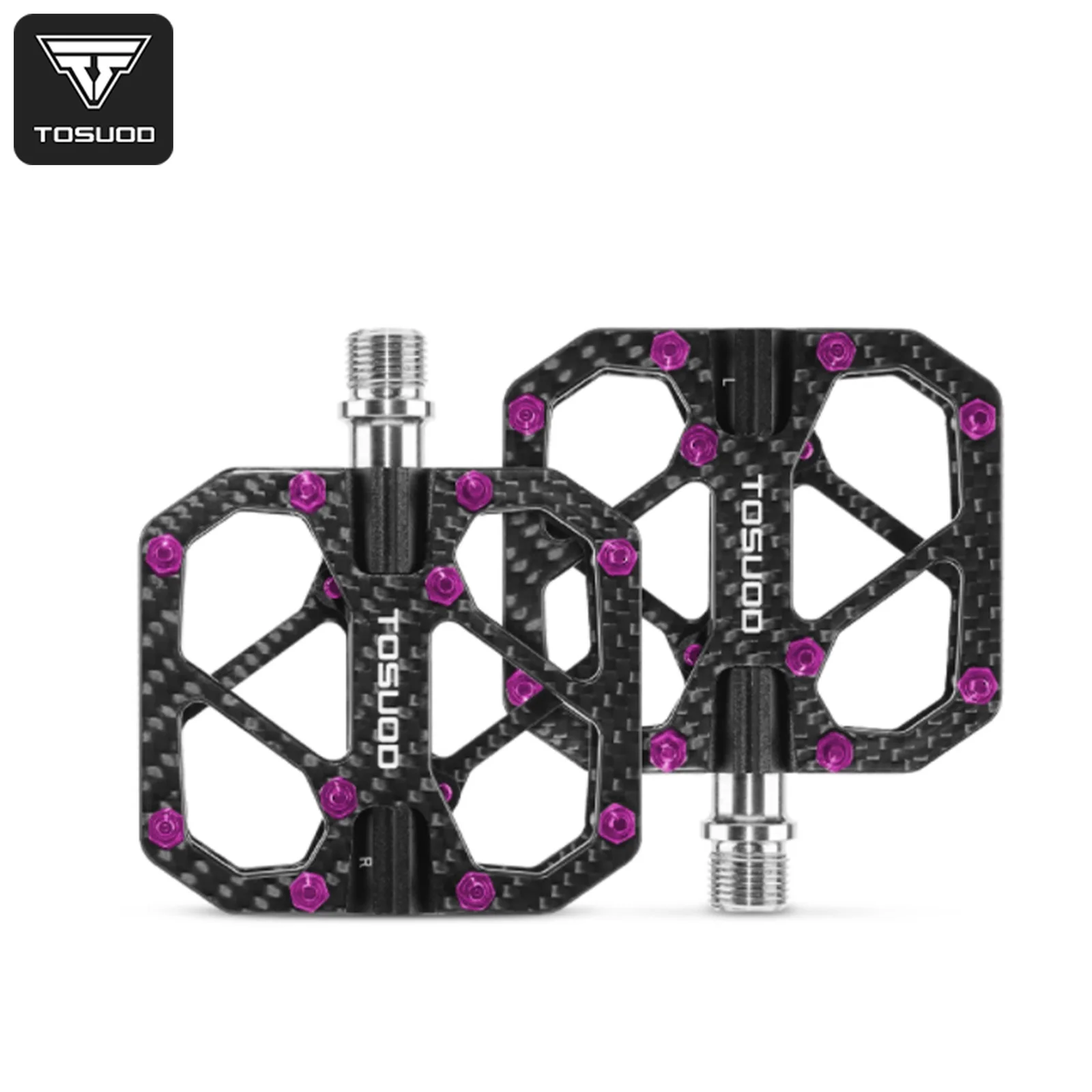 

TOSUOD велосипедные педали из углеродного волокна, сверхлегкие нескользящие велосипедные платформы с подшипником, высокопроизводительные велосипедные педали, аксессуары для велоспорта