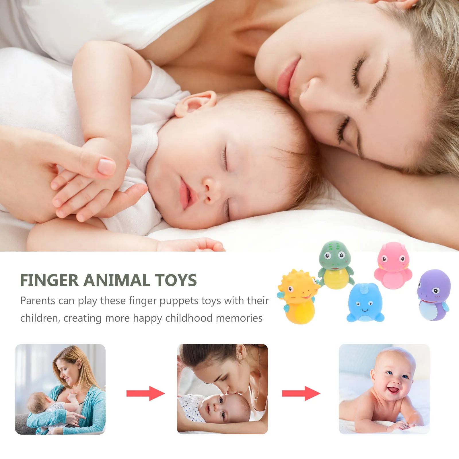 5Pcs Ocean Animal Finger Puppets Multi-Color Cartoon Set for Teaching Storytelling and Parent Child Bond Finger Animal Toys
