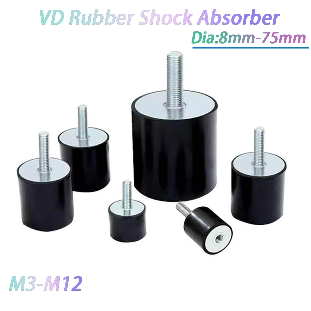 

1-4Pcs Male-Female Thread M3 M4 M5 M6 M8 M10 M12 Rubber Shock Absorber Crash Pad VD-Type Damper Anti Vibration Isolation Mount