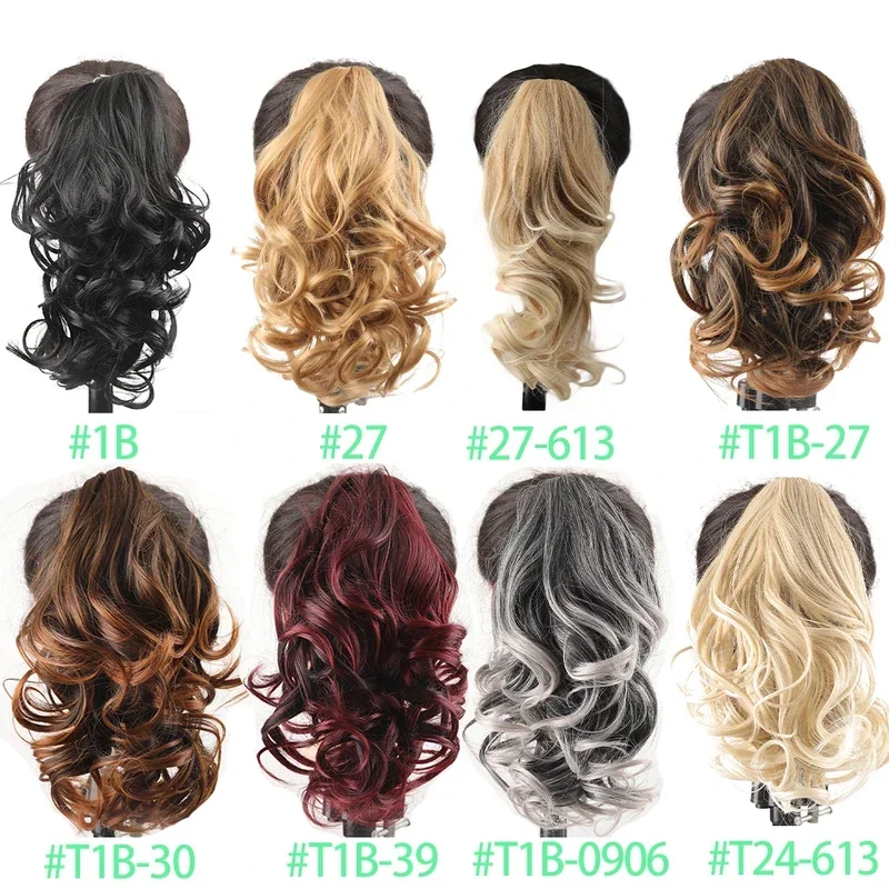 الاصطناعية مخلب كليب في ذيل حصان قصير مجعد ذيل حصان كليب على الشعر كاذبة شعر مستعار البيت المهر تمديد هيربيسي للنساء