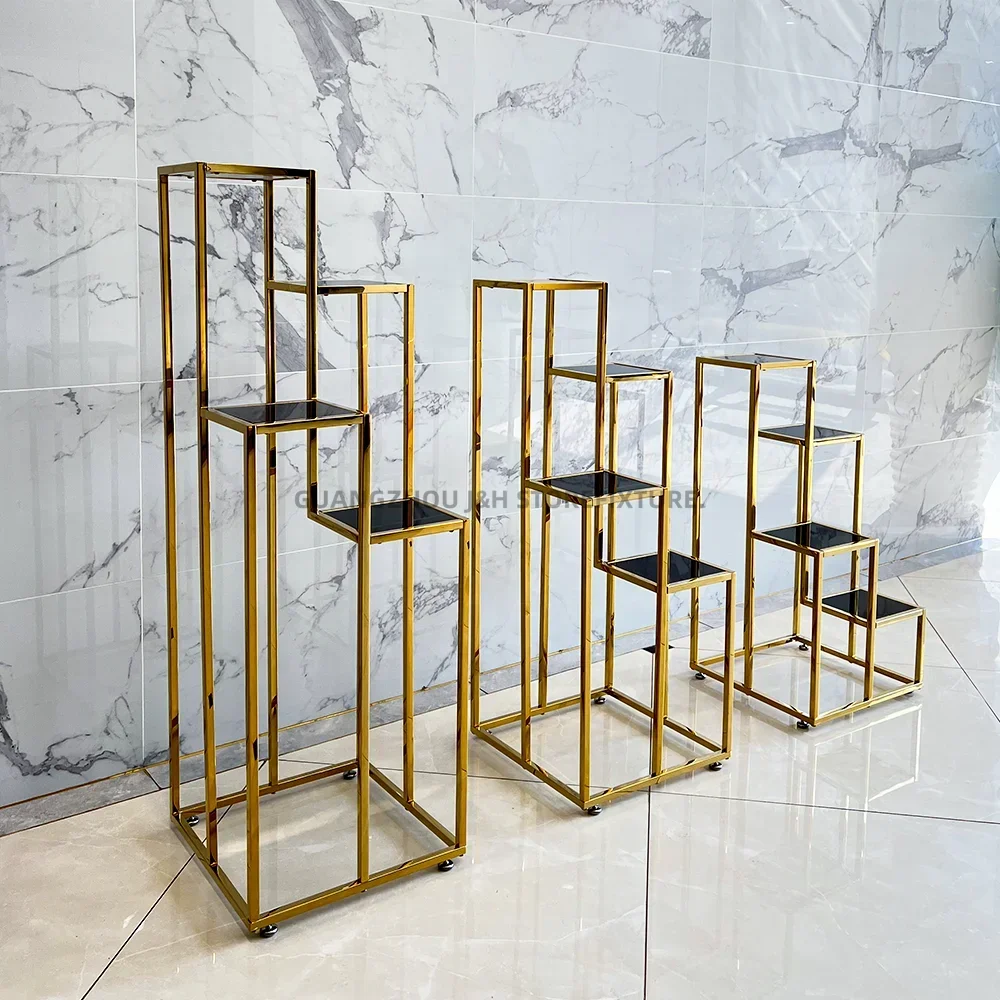 Boutique Store Flower Pot Display Stand Indoor Shelf Flower Plant Display Stand Wedding Decoration For Storage