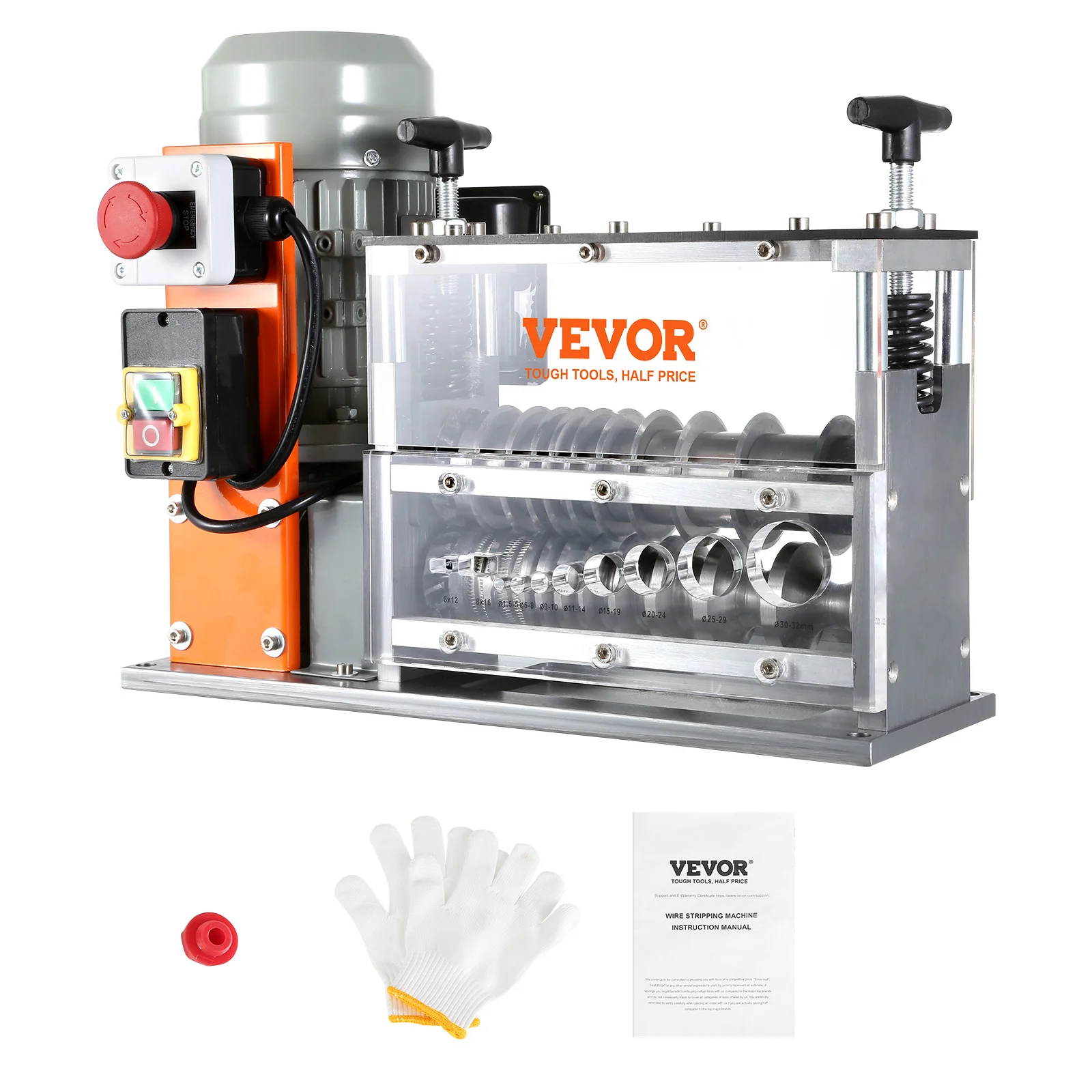 VEVOR Automatic Wire Stripping Machine, 0.06''-1.26'' Electric Motorized Cable Stripper,750W,98 ft/min w/Visible Stripping Depth