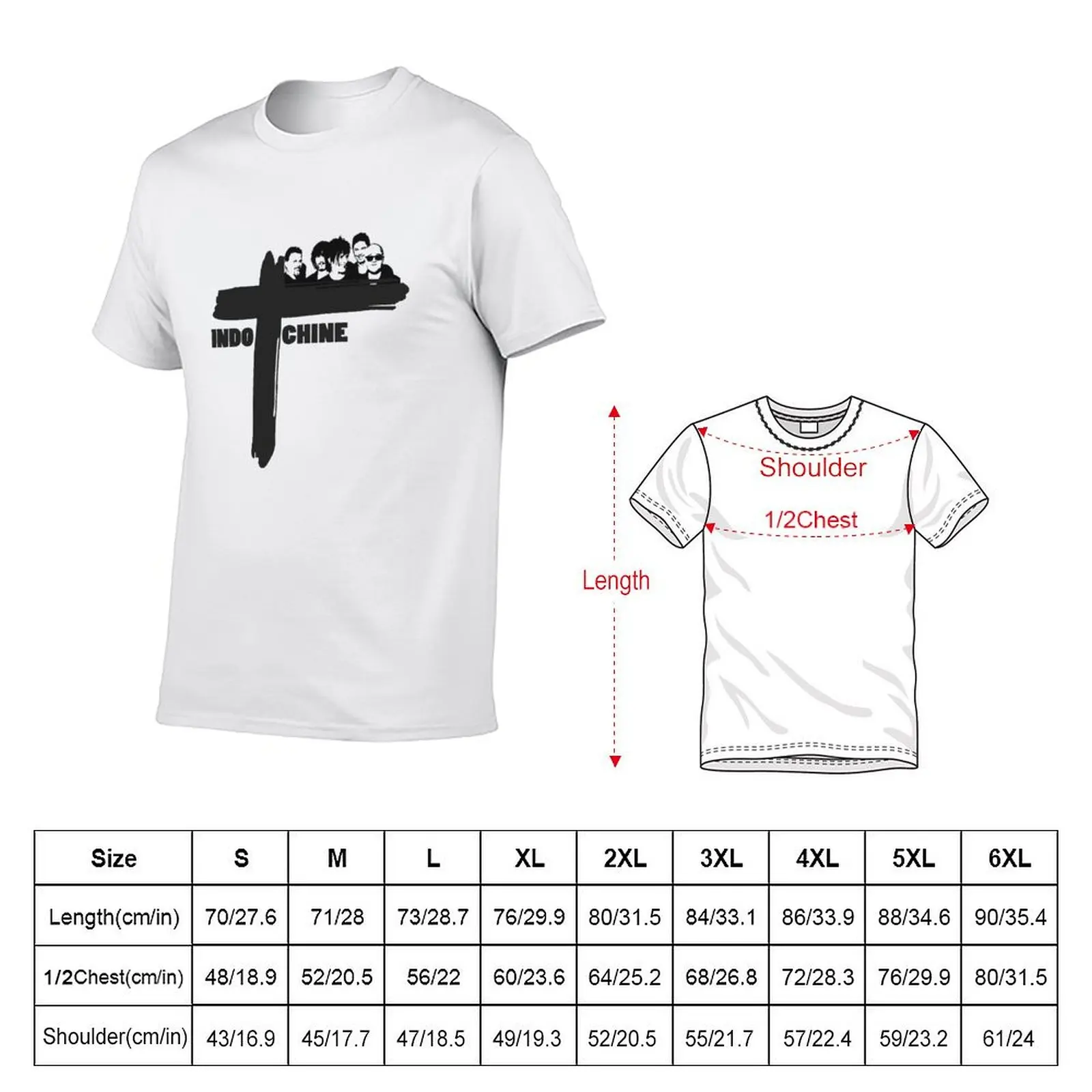Indochine Logo T-Shirt Basic Solid Color Casual Tee Shirt