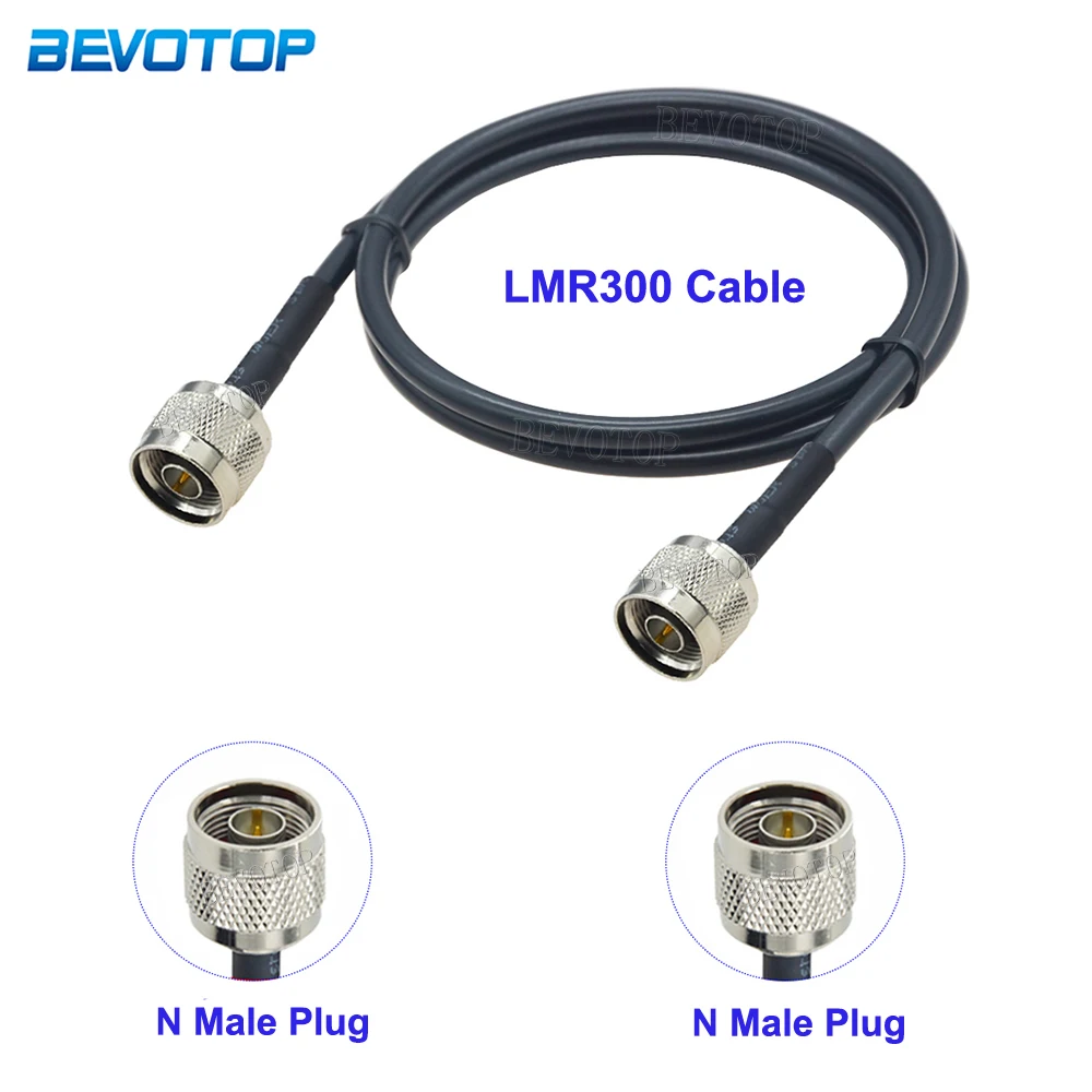 1Pcs LMR-300 N Male Plug to N Male Plug Connector Low Loss Black LMR300 50-5 Coaxial Cable N Type RF Adapter Cable 50 Ohm