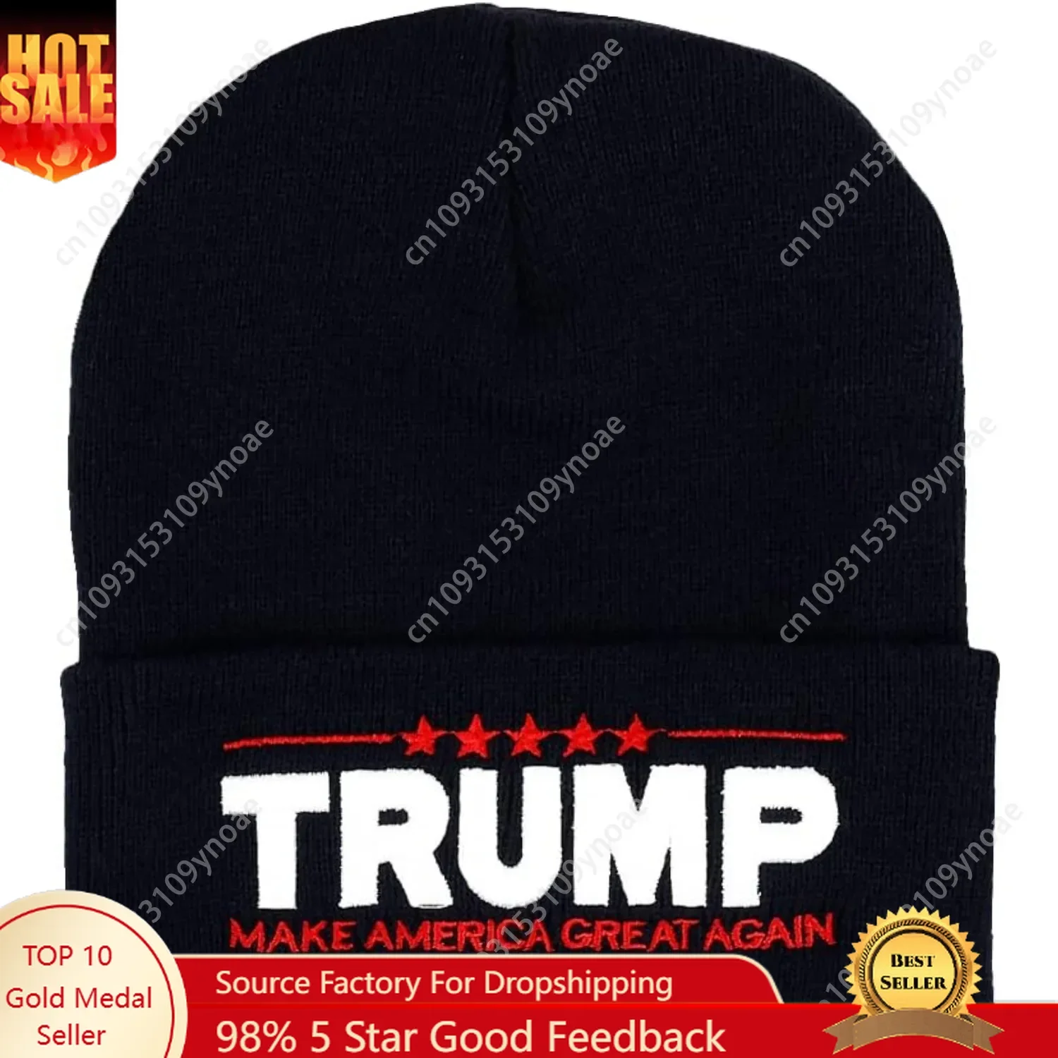 

Exclusive 2024 47 Embroidery Trump Beanie Cap President Skull Hat Knit Caps Women Men Winter Hats Made in USA Soft Comfortable