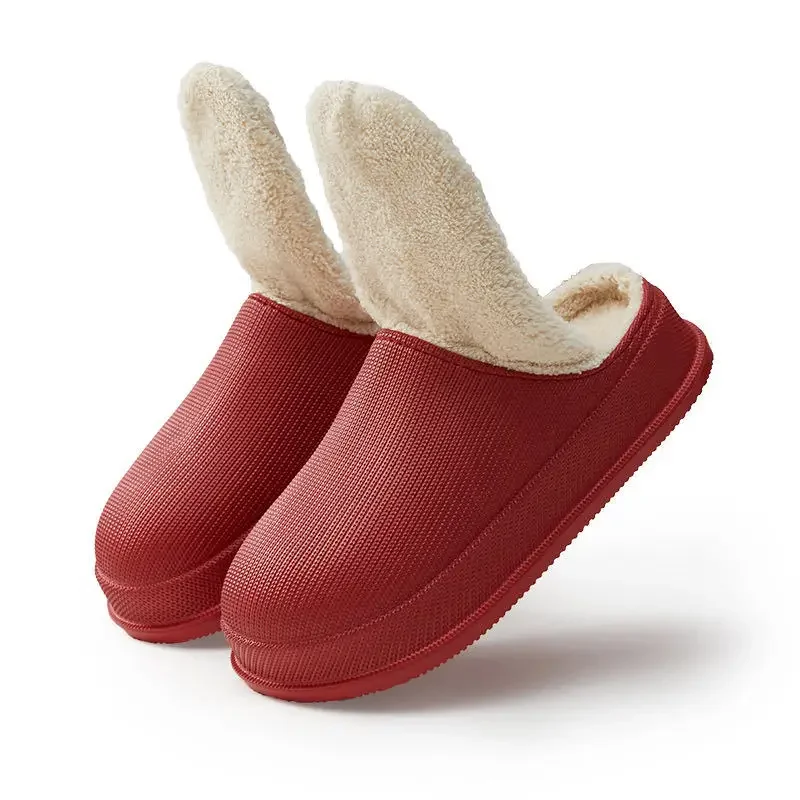 Feeling of Stepping on Feces Autumn and WinterOversized Couple Waterproof, Anti Slip, Warm Cotton Slippers At Home