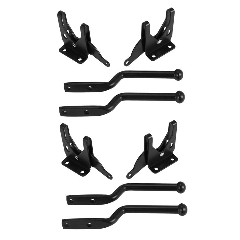 4Pcs Self Locking Gate Latch Automatic Gravity Lever Fence Gate Lock For Wood Fence Gate Door Latches Steel Black