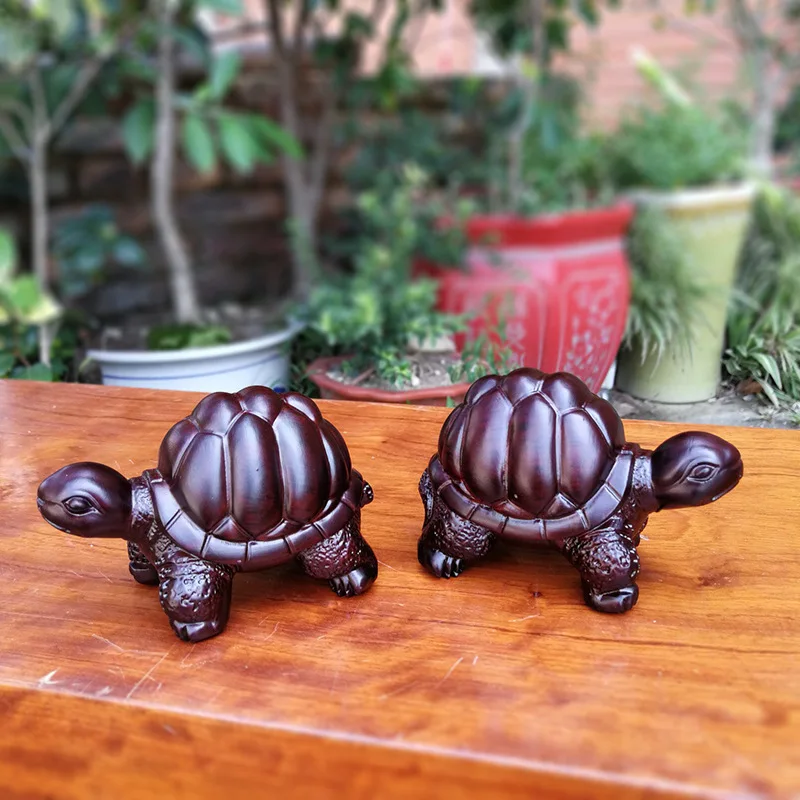 

Black sandalwood, turtle, dragon, turtle, wood carving, rich and beautiful world, turtle ornaments, stationery, wooden creative