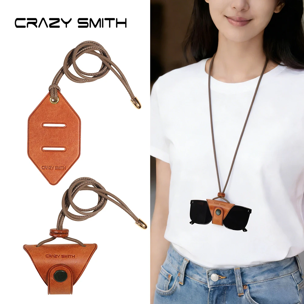 

CRAZYSMITH Зажим для очков из натуральной кожи, ручная работа, держатель для солнцезащитных очков своими руками, модный футляр для очков в виде ожерелья