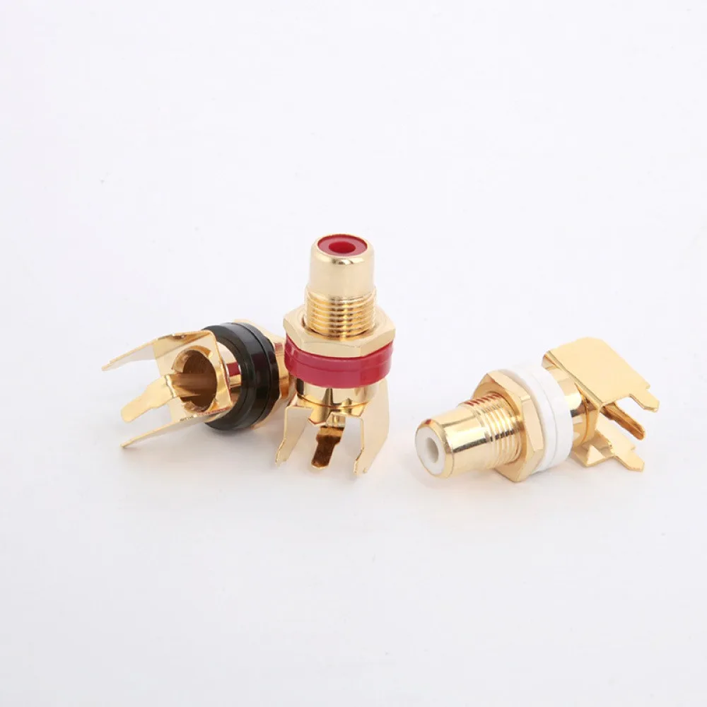 

1PCS Receptacle Speaker Connector Phono Audio Video Lotus Plug Audio Connector Adapter Gold Plated Pure Copper
