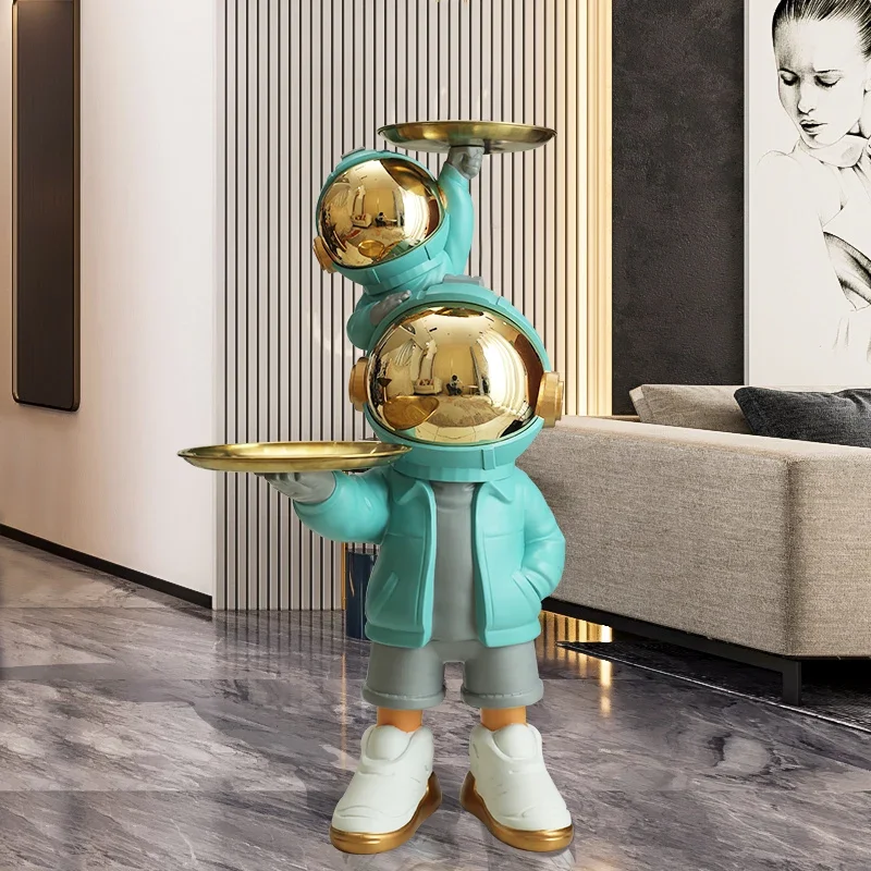 Modern Creative Home Decor Astronaut Statue Tray Living Room Furniture Large Floor Statue Ornaments Home Decoration Accessories