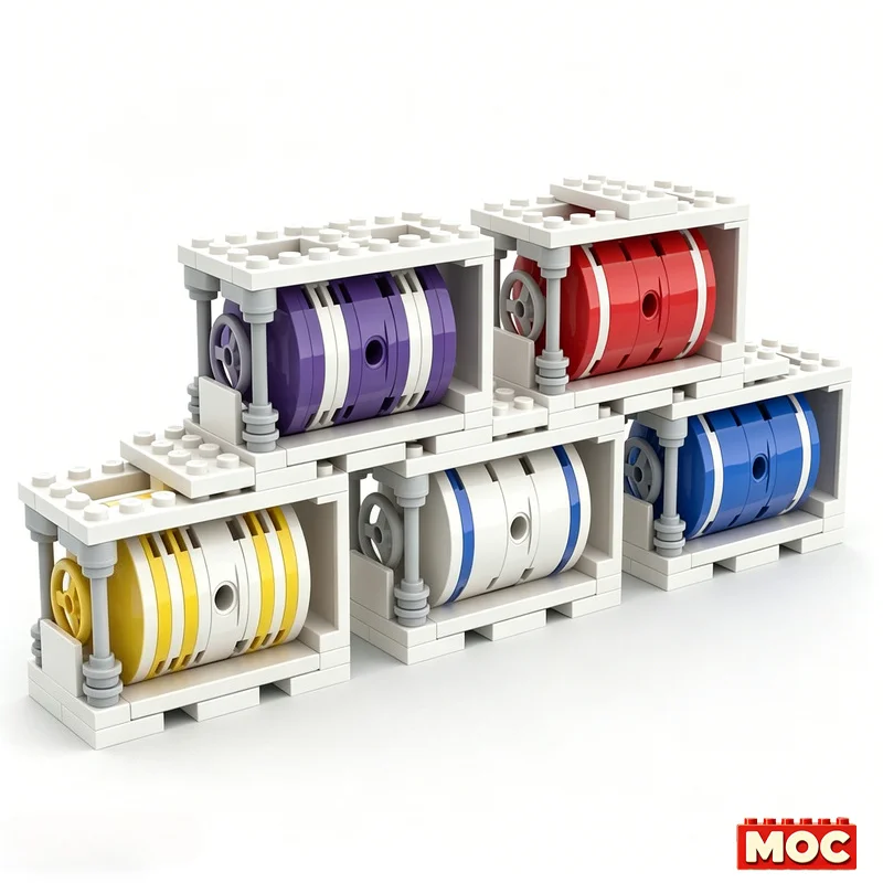 NEW 195Pcs Tankcontainer Custom Building Blocks Colorful Industrial Tank Container Model Educational Assembly Toy For Collectors