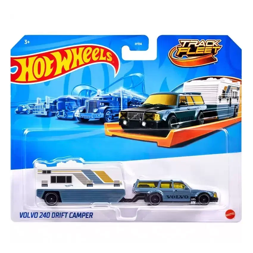 Official Hot Wheels Car Track Fleet Boys Toys 1:64 Diecast Volvo 240 Drift Camper Vehicles Models Birthday Gift