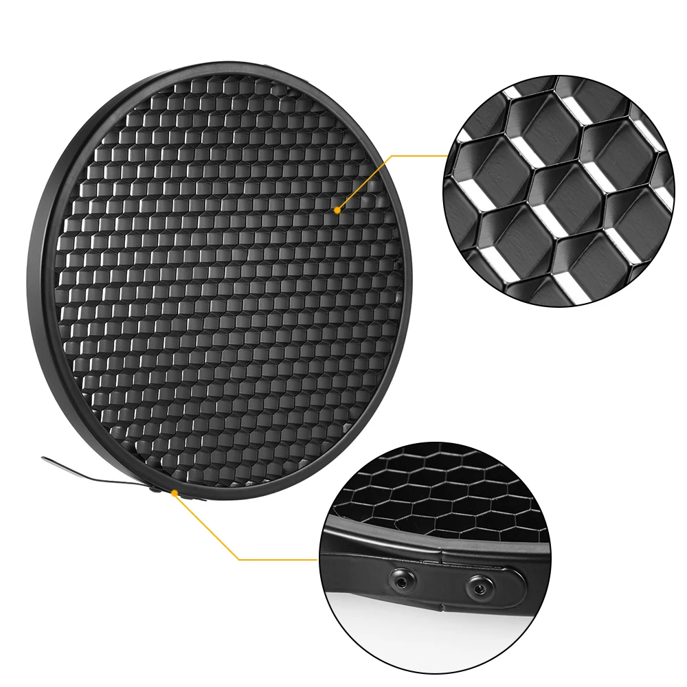 7 Inch Standard Reflector Diffuser Lamp Shade Dish with for Bowens Mount Studio Strobe Flash Light Speedlite with 20°/ 40°/ 60°