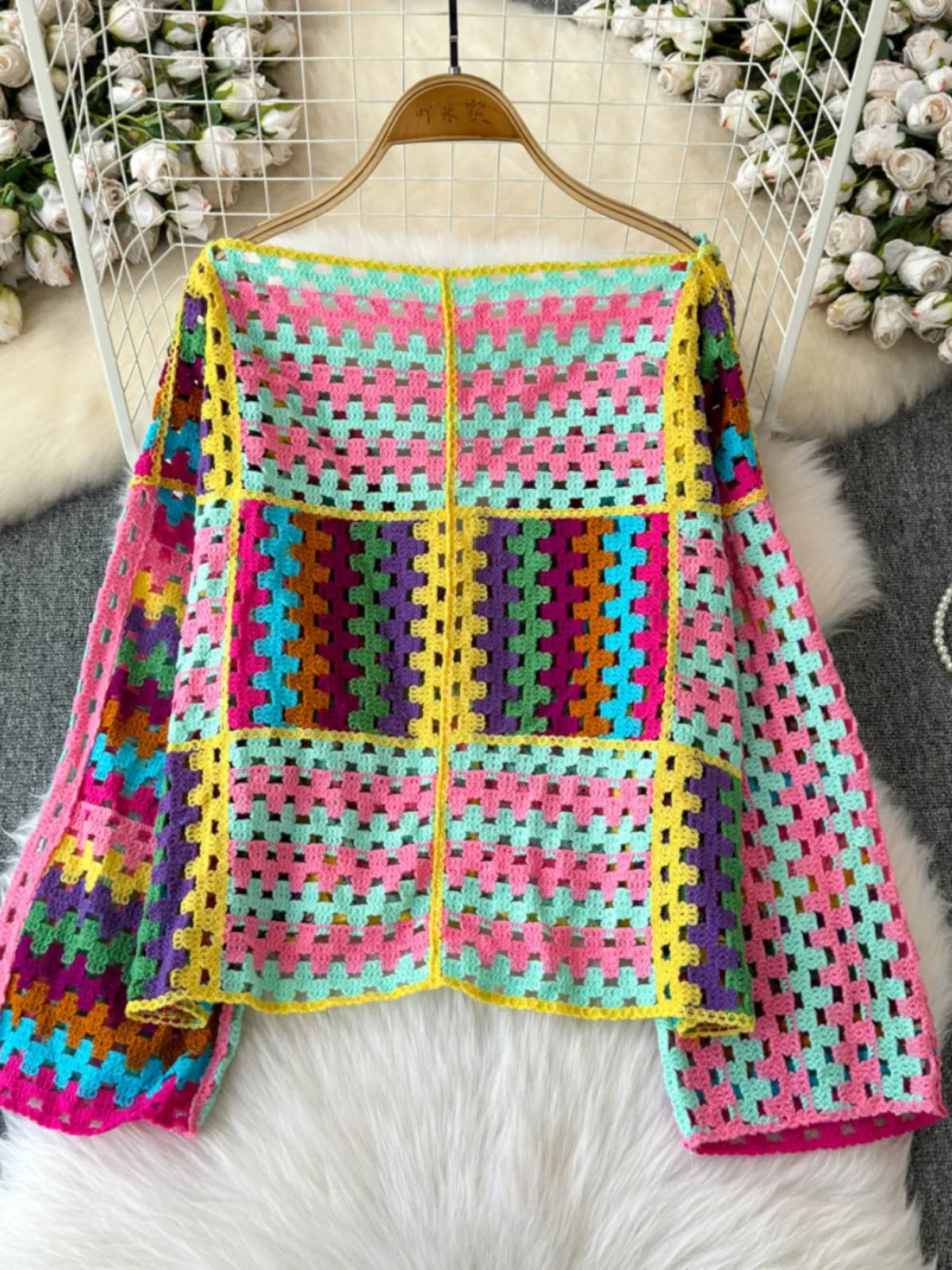 Women's Crochet Cardigan Open Front Openwork Knit Sweater Jacket Cardi Female Summer Boho Beach Vacation Outfit