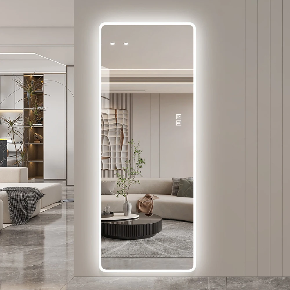 Orraves 65' X 24' LED Full Length Mirror, Large Wall Mounted Lighted Body Mirror with Frosted Edge Lighting, 3 Color Temperatures, Dimmable HD Mirror for Bedroom & Dressing Room
