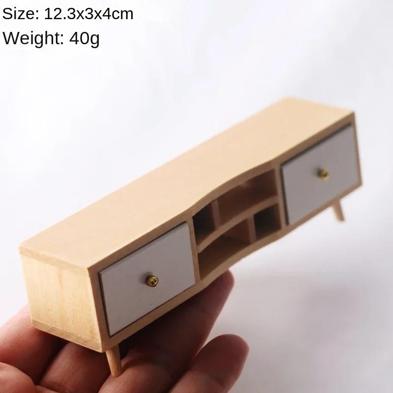 

Dollhouse 1:12 Cabinet 2 Drawers Display Wooden Sideboard TV Stand Miniature Furniture Living Room Miniatures Home Decor Scale