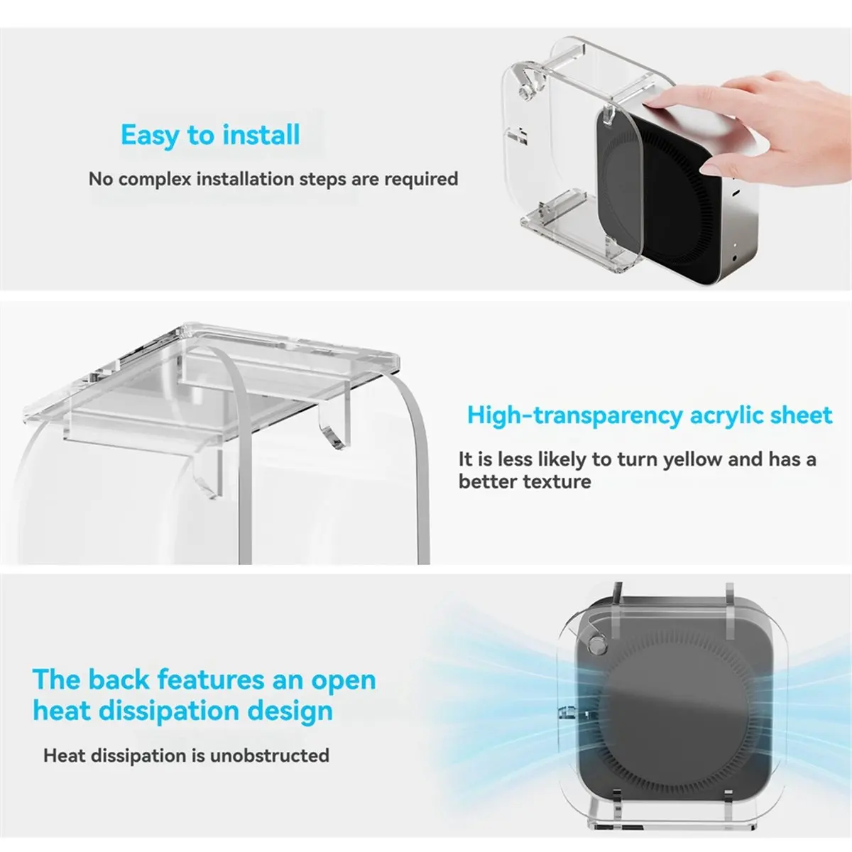 A86G NEW Clear Acrylic Desk Stand Base for Mini / Pro 2024, Vertical Horizontal Desktop Storage Protective Stand