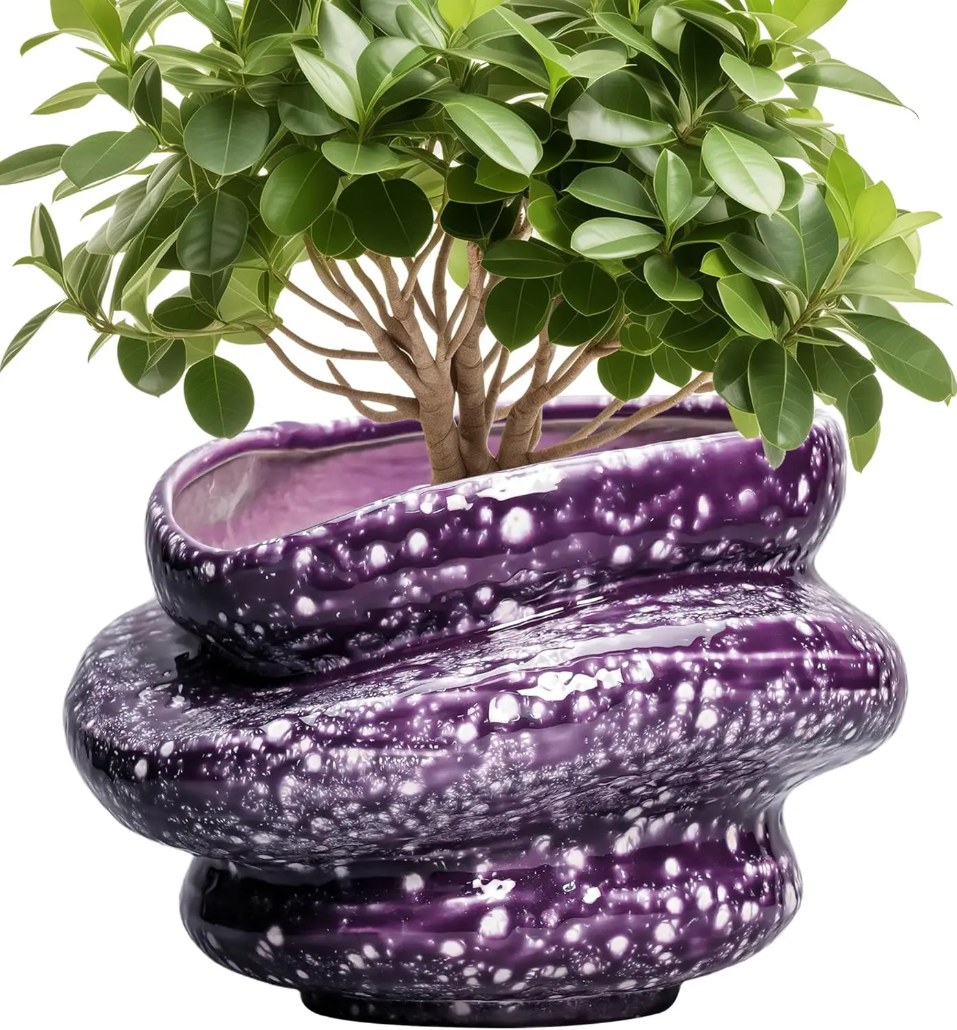 

Ceramic Pots for Plants - 10.6 Inch Ceramic Plant Pots Indoor with Drainage Hole, Unique Planters for Indoor Outdoor Plants,