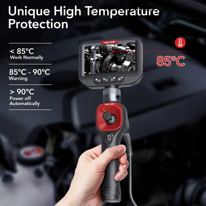 360 Steering Borescope 6LED Semi Rigid Probe Pipeline Engine Professional Maintenance Equipment