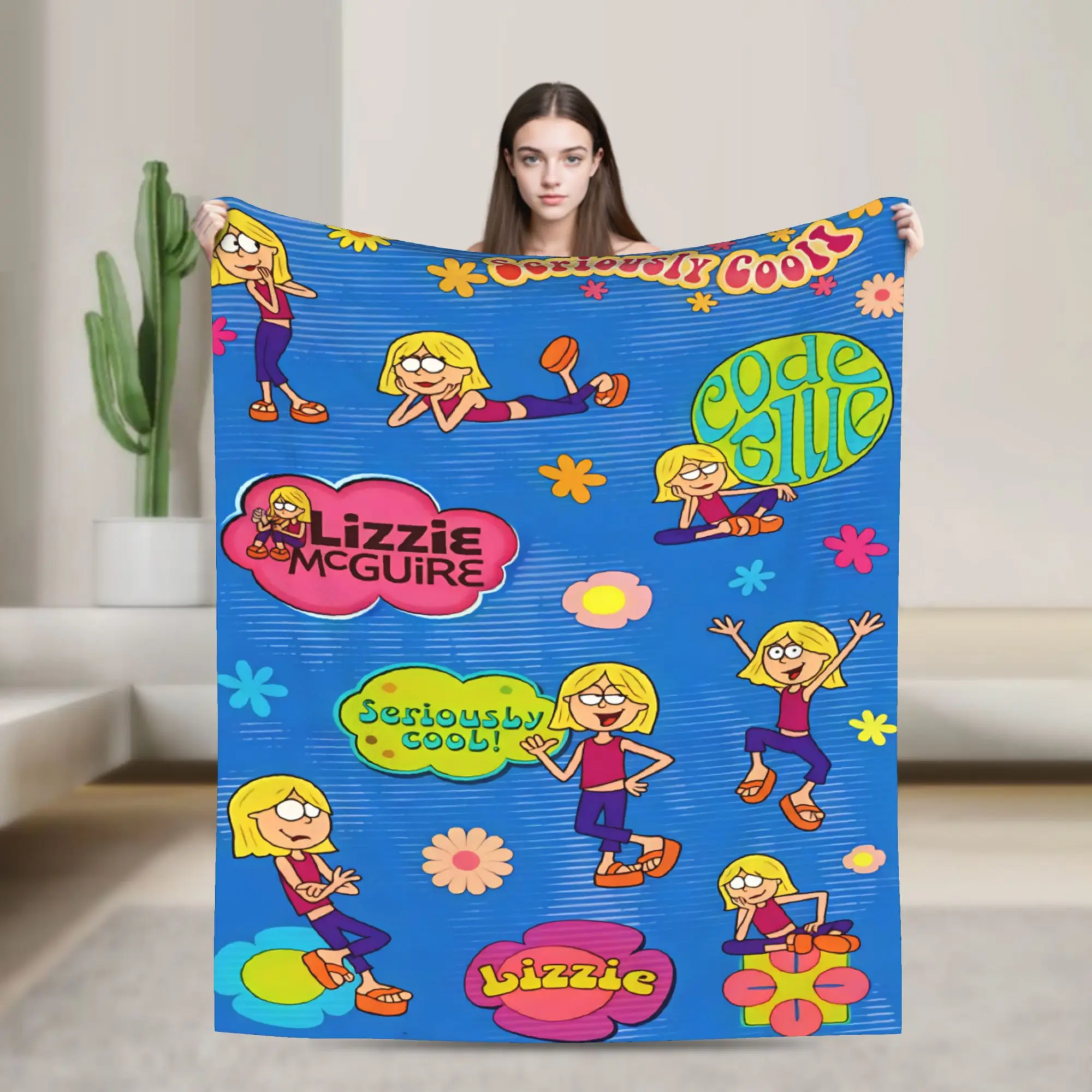 Lizzies Cartoon McGuires Warm Soft Blanket  Airplane Travel Plush Throw Blanket Living Room Flannel Bedspread Sofa Bed Cover