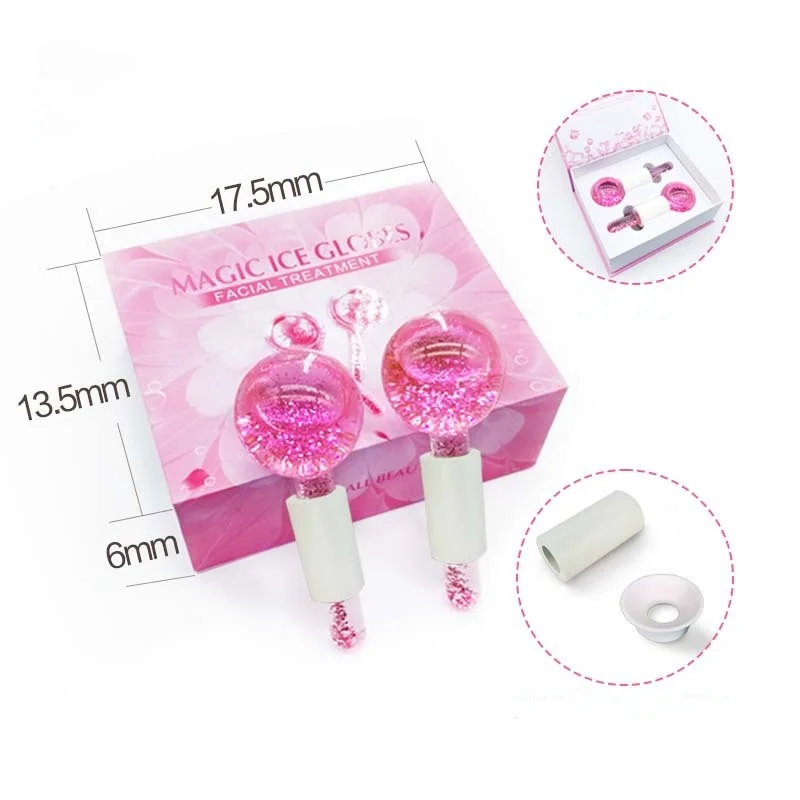 2 قطعة/المجموعة هوكي الجليد الطاقة الجمال كريستال الكرة تبريد الوجه كرات الثلج كريستال موجة المياه تدليك الوجه والعين أداة العناية بالبشرة