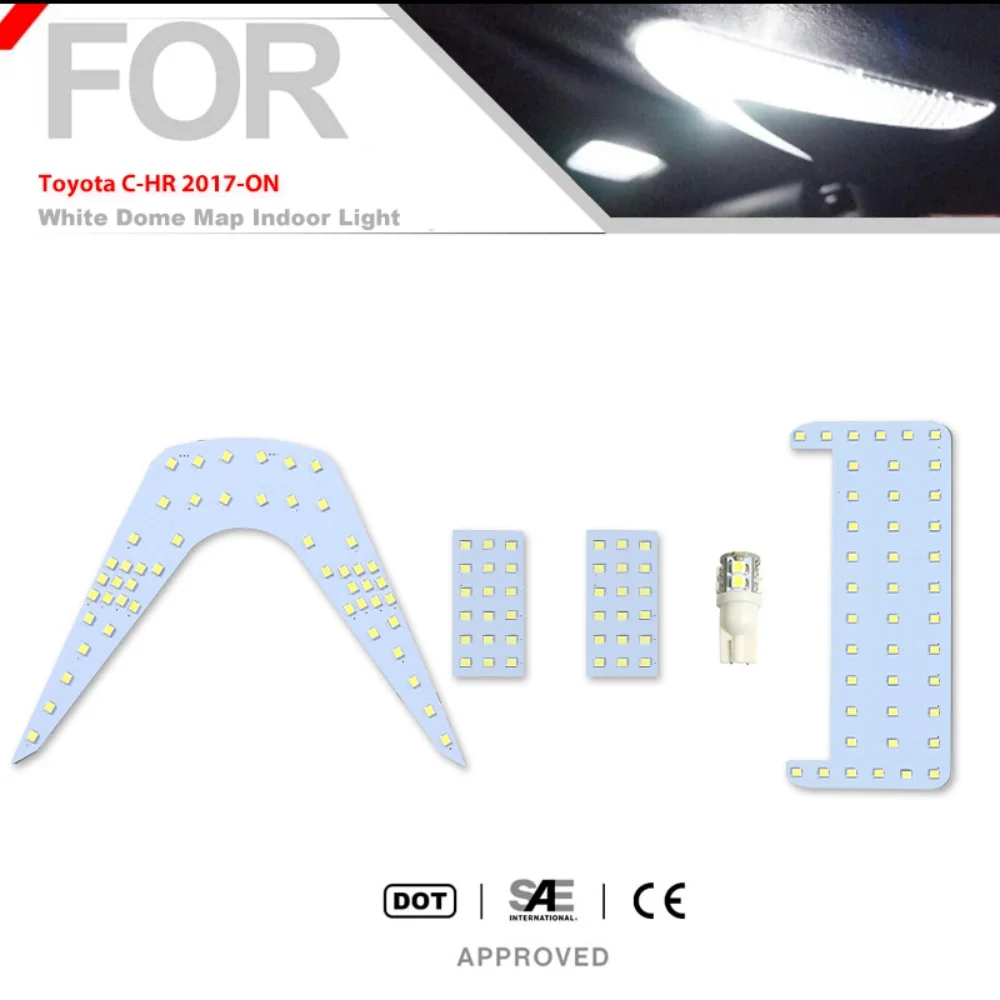 5PCS Xenon White Full LED Car Interior Lights Overhead Dome Map Lights Reading Lights Kit For Toyota CHR C-HR 2016-2026 12V