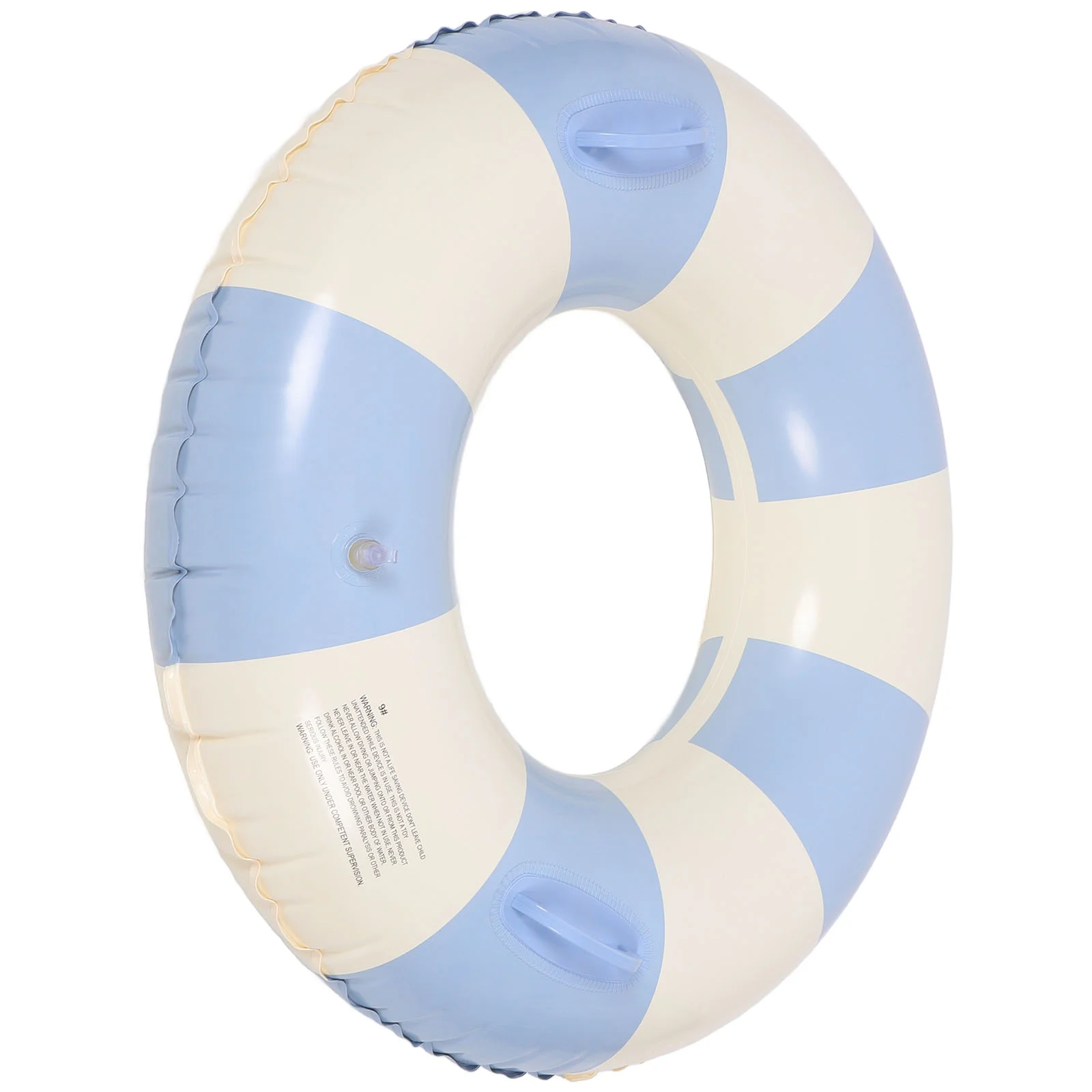 

Striped Swim Ring Cartoon Handle Circle Pool Float Inflatable Blue Swimming Accessory Baby