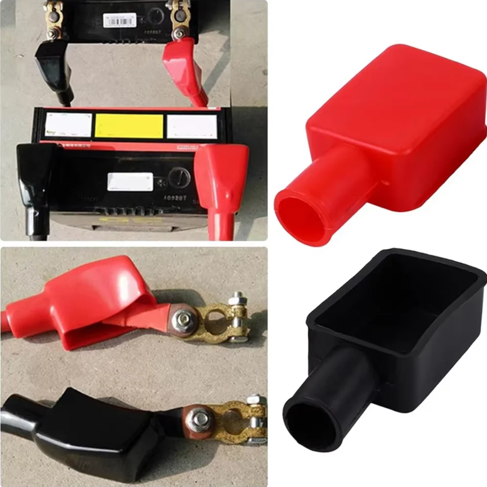 1 Pair Equipment Battery Terminal Cover Auto Car Rubber Insulating Positive Protection Protector Cover Accessory Durable