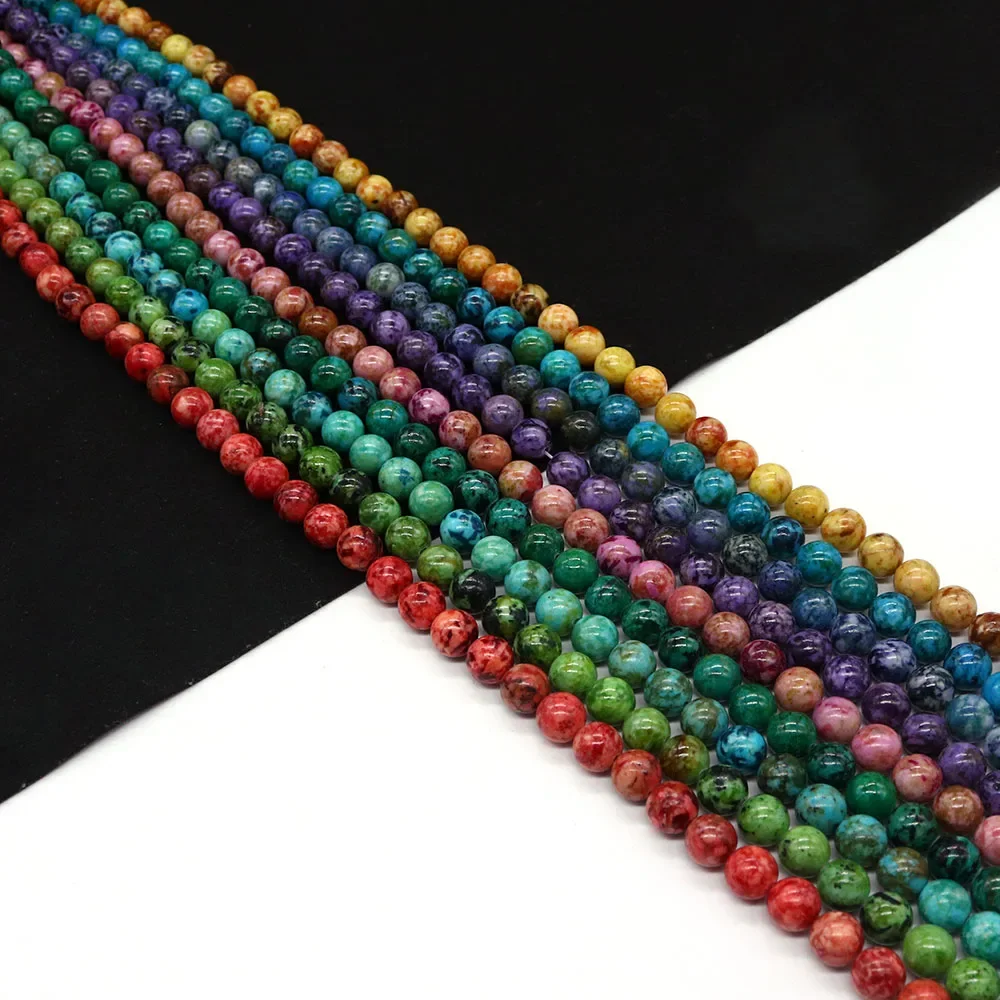 

Retro Round Dyed Emperor Stone Straight Hole Loose Bead 10mm For Handmade Creative Ladies Necklace Bracelet Jewelry Components