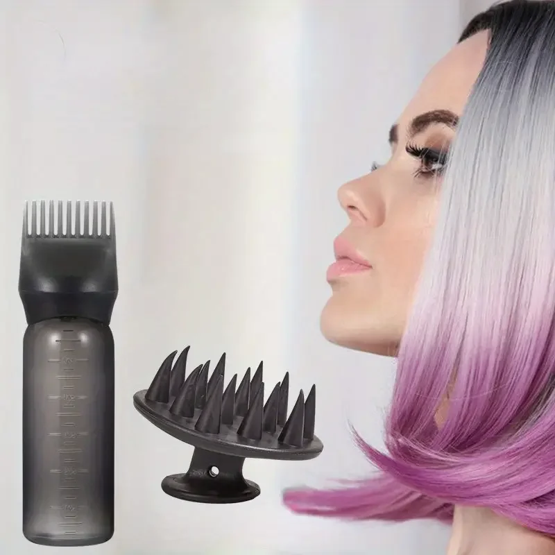 2 teile/satz Applikator Flasche Shampoo Pinsel Kopfhaut Massage Haar Pinsel Öl Applikator für Haarpflege 3-in-1 haar Behandlung Werkzeug