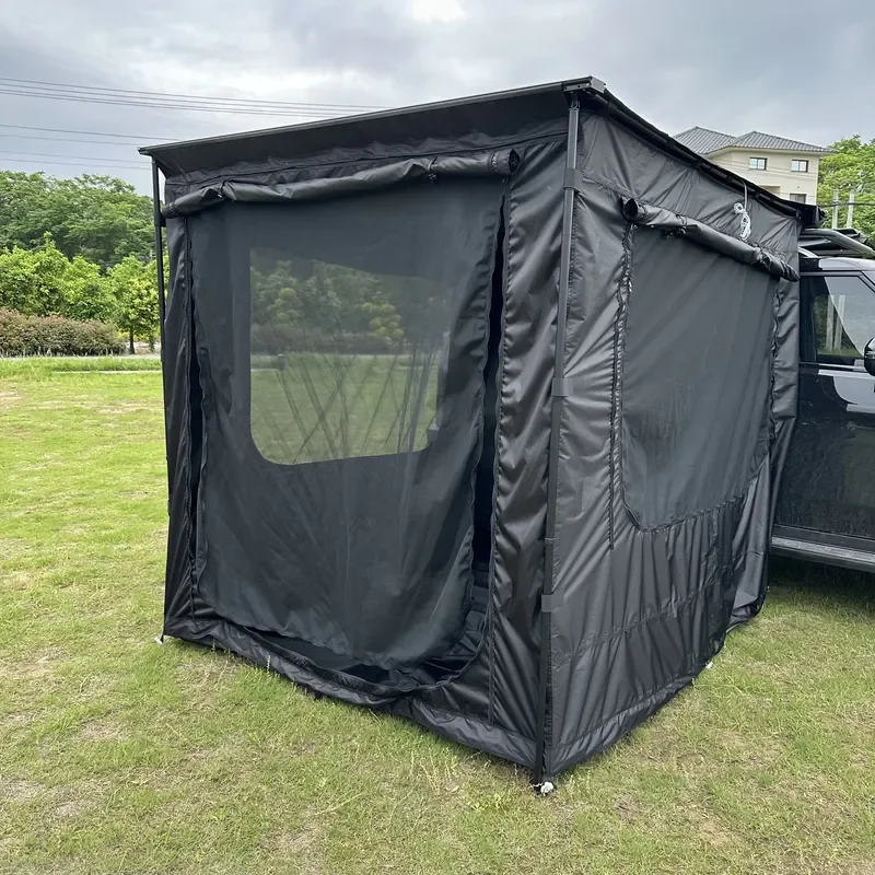 Waterproof Auto Roof Tent for SUV Outdoor Sliding Sunshade Mosquito Shelter Aluminum Pole Polyester Awning Sunshade for
