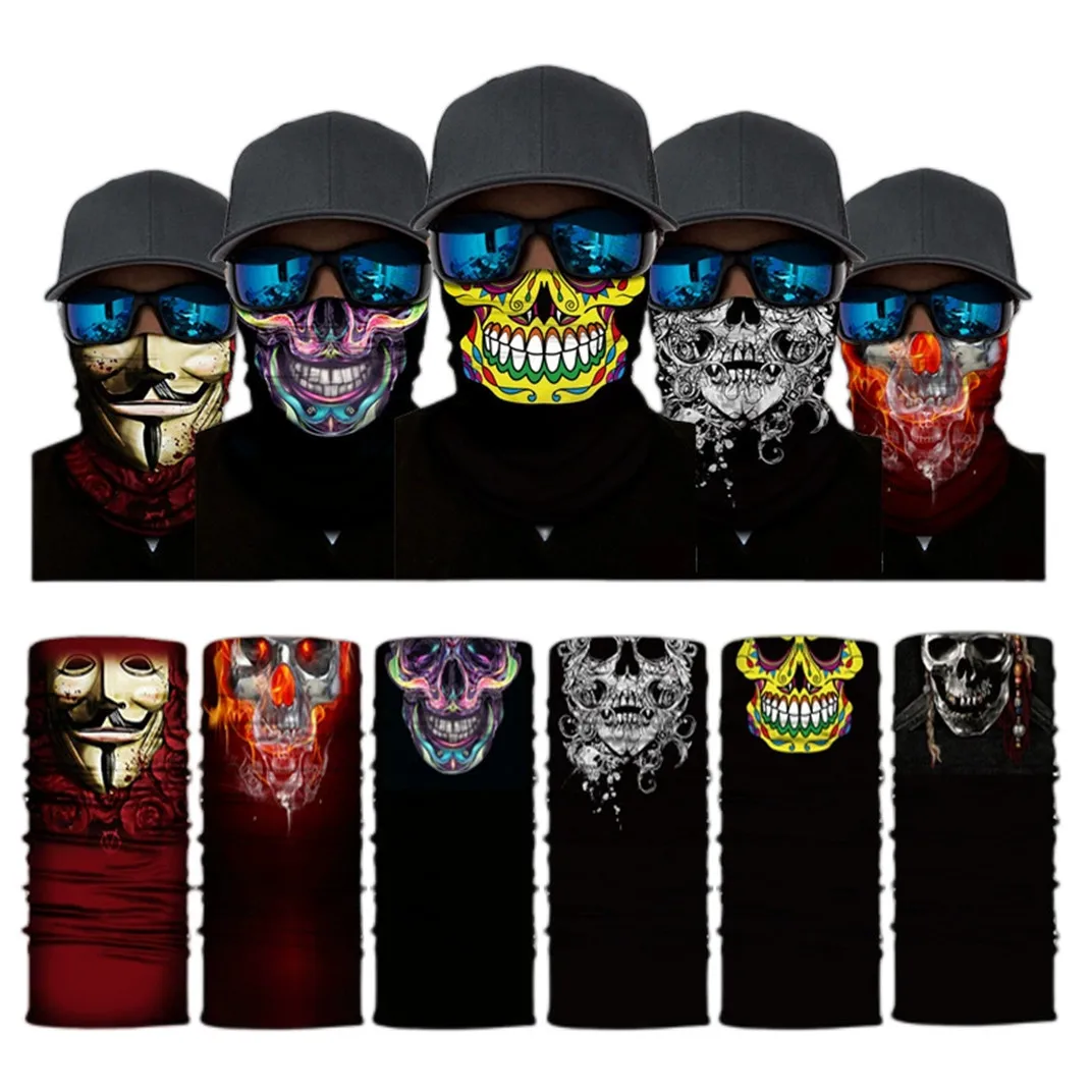 Skull Mask Half Face Magic Turban Mask Riding Seamless Bib Outdoor Gear Hat Cool Fashion Outdoor