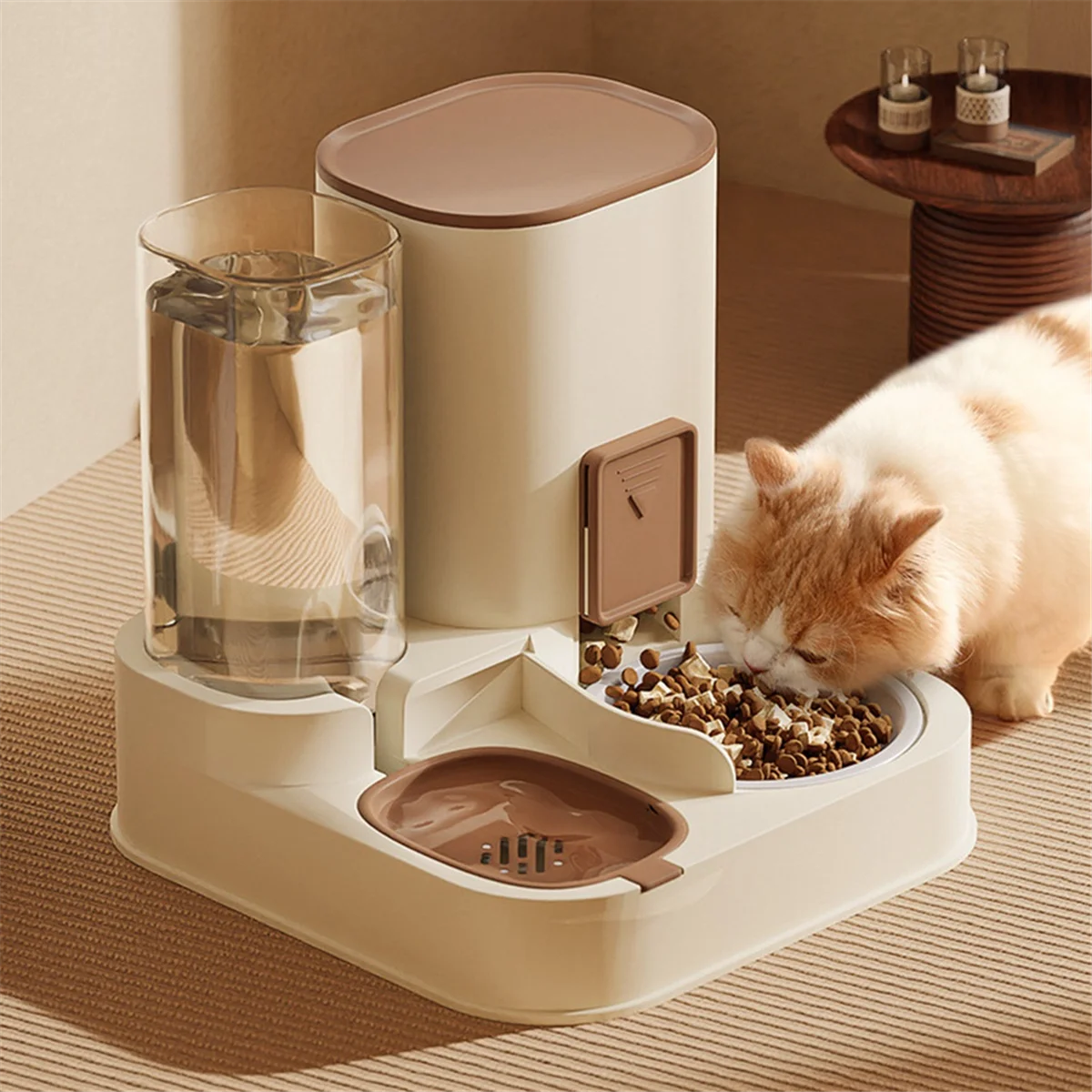 Pet Cat Large Capacity Water Dispenser Dry Wet Separation for Automatic Feeder Drinking Water Supplies Food Container