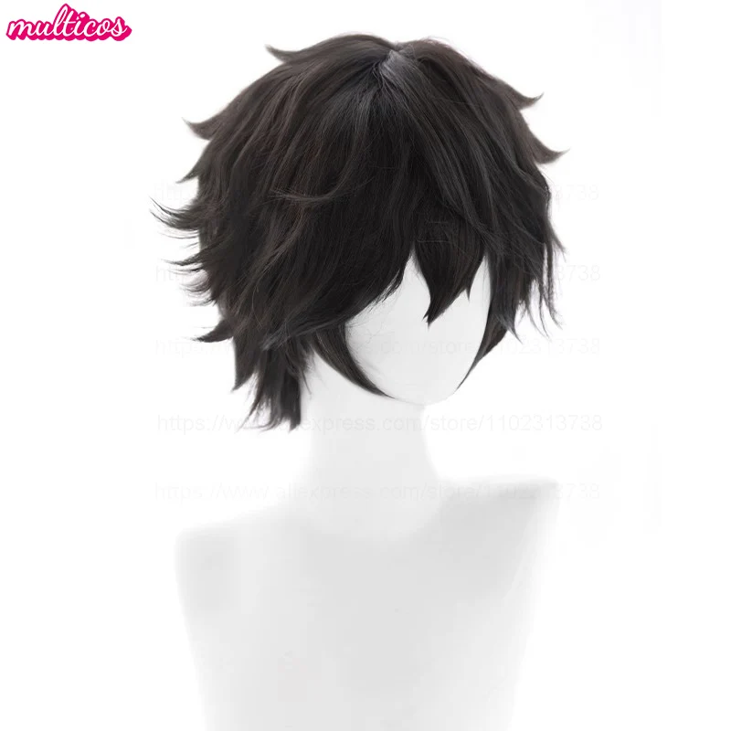 High Quality Game P5 Amamiya Ren Cosplay Wig Short Black Kurusu Akira Cosplay Heat Resistant Synthetic Hair Anime Wigs + Wig Cap