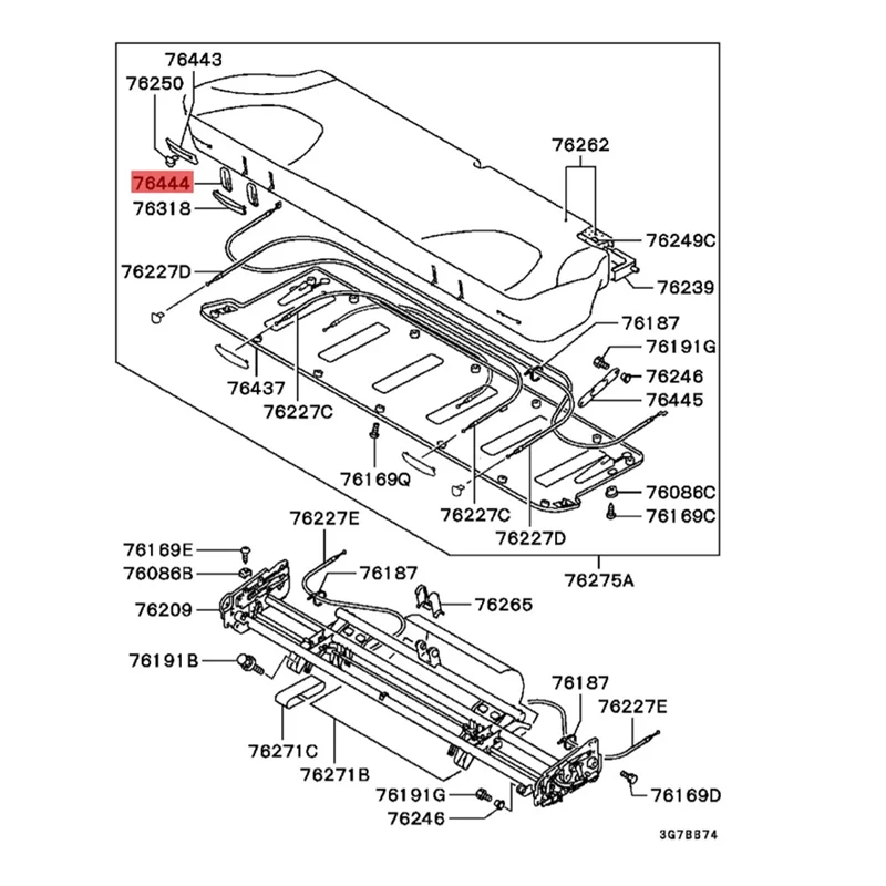 ABUM-MR610573 Marco de perilla reclinable trasera de asiento de 2a fila para Mitsubishi Montero 2001-2006 MR610572 piezas de palanca deslizante de asientos medios Blac