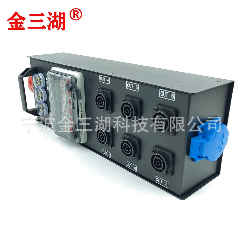 5-pin 32A Plug to 6-gang 20A Socket Waterproof Power Distribution Unit Portable Distribution Box Made in China