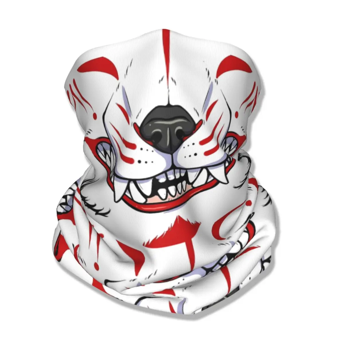 Demon Grin Bandana Neck Cover Printed Oni Japan Samurai Mask Scarf Multi-use Face Mask Outdoor Sports Men Women Adult Windproof