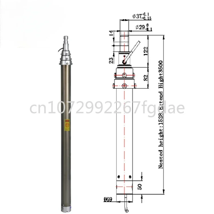 Portable Retractable Pneumatic Mast for Antennas and Lighting Fixtures