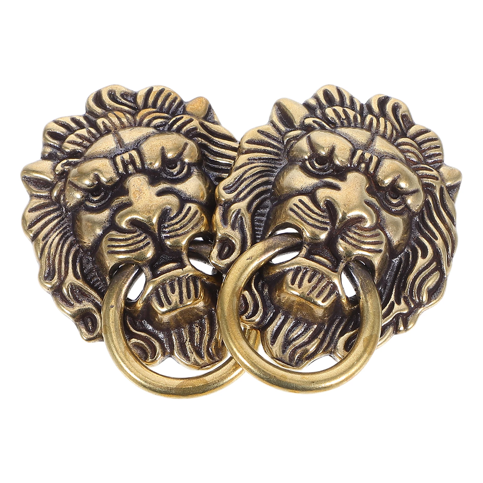 

2 Pcs Lion Head Handles Chinese Style Cabinet Chinese Cabinet Door Handle Door Pulls Decorative HardwareVintage