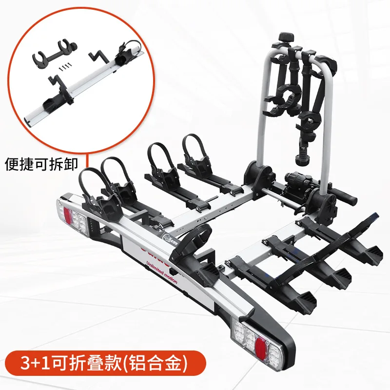 Foldable three car bicycle racks, RV trailer bicycle racks