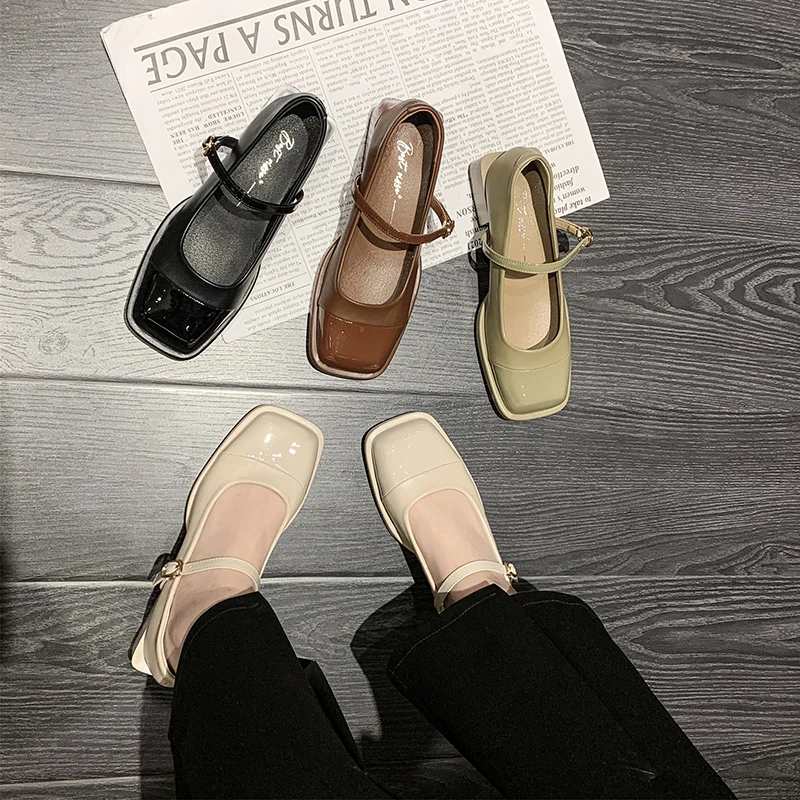 Shoes Square Toe Casual Female Sneakers Dress Flats Women Modis New Summer 2024 Rubber Basic Fashion Leisure Lace-Up PU Slip-On