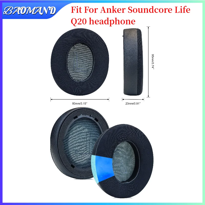 

Replacement Earpads for Anker Soundcore Life Q20 Headset Headphones Leather Sleeve Earphone Earmuff