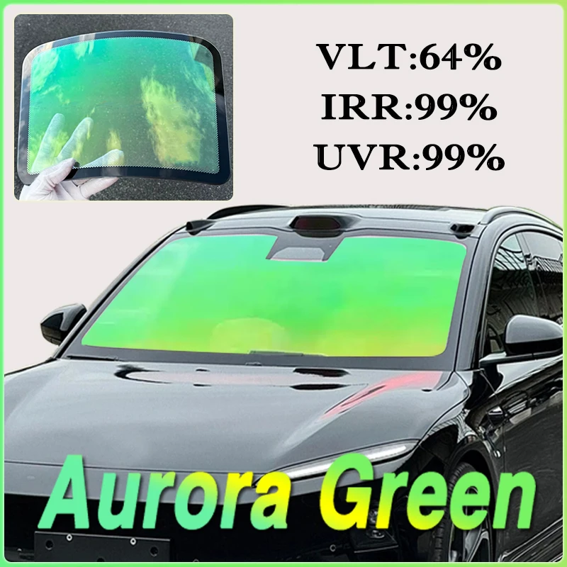 

3/2/1M Aurora Green Chameleon Film 64%VLT Car Front Rear Window Tint Windshield Protection Solar Film Anti UV Heat Insulation