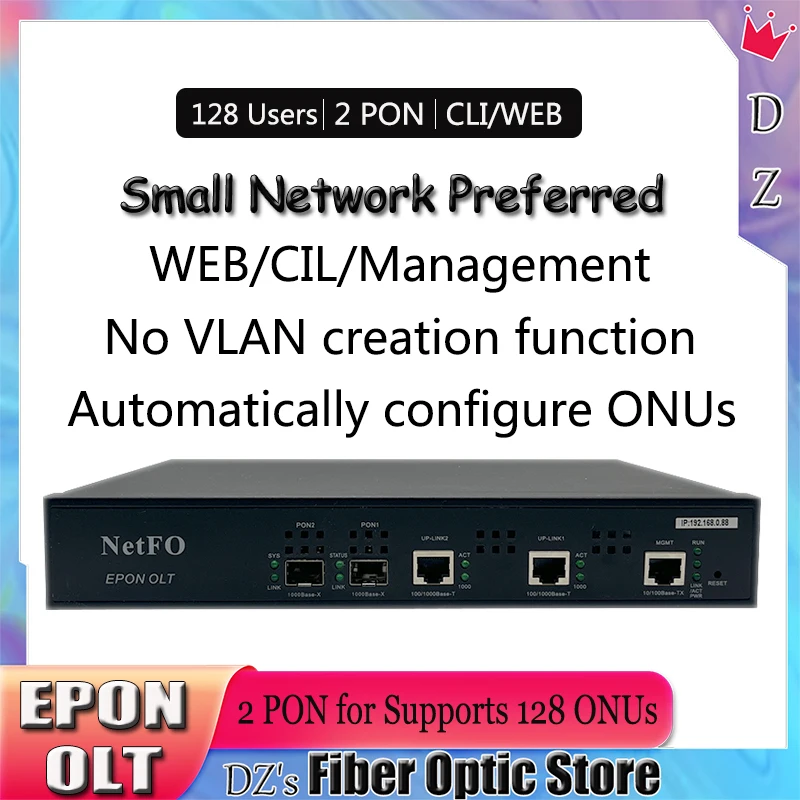 Imagem -02 - Netof Portas Epon Olt Pon Sfp Módulo Web Snmp Cli Compatível Huawei Zte Epon Xpon Onu Gbic Fibra Ópticaequipamento de Transmissão