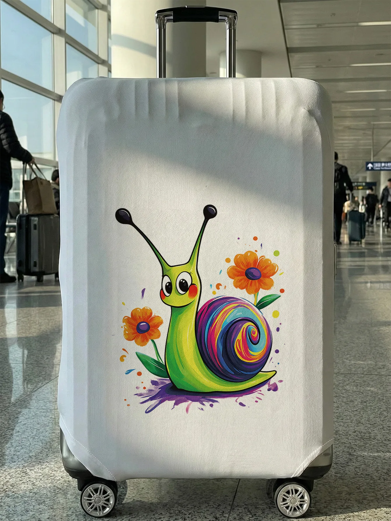 

Причудливый чехол для багажа с рисунком радужного улитки и цветов, подходит для чемоданов 18-32 дюймов, чехол-накладка на ручку чемодана, дорожные аксессуары