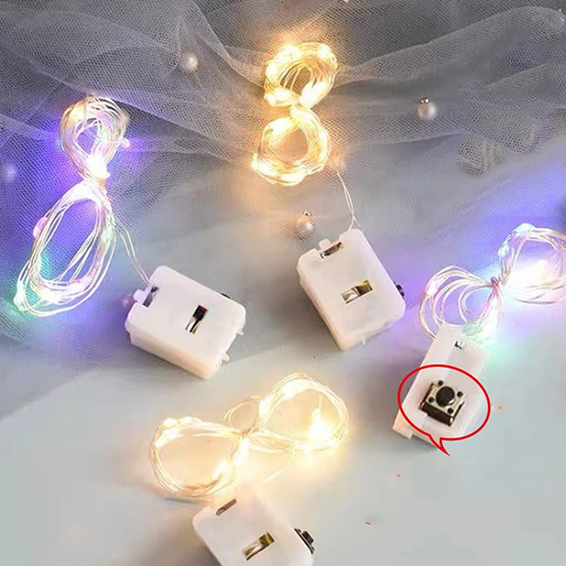 1M 10Lights Led Copper Wire Fairy Lights Waterproof LED String Lights Battery Operated DIY Wedding Party Decoration Garland