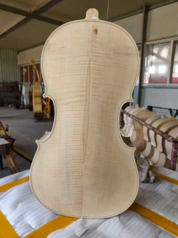 Estuche para Violonchelo 4/4 de Alta Calidad, Diseño de Tigre en Madera de Arce, Madera Sólida de Cedro y Arce para Instrumentos de Cuerda