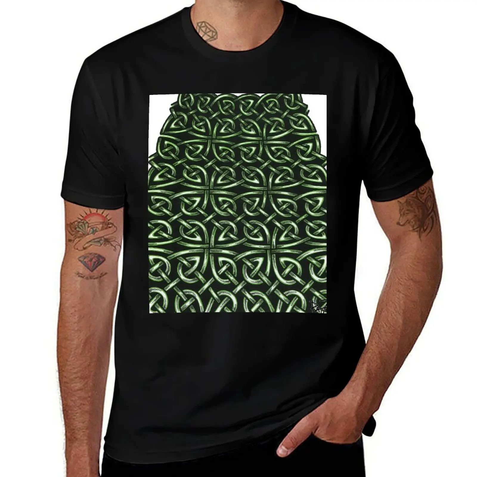 Celtic knotwork tattoo design T-Shirt Fashion Casual Short Sleeve T-Shirt